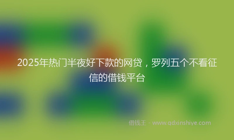 2025年热门半夜好下款的网贷，罗列五个不看征信的借钱平台