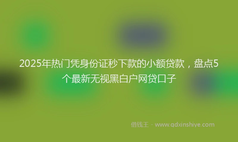 2025年热门凭身份证秒下款的小额贷款，盘点5个最新无视黑白户网贷口子