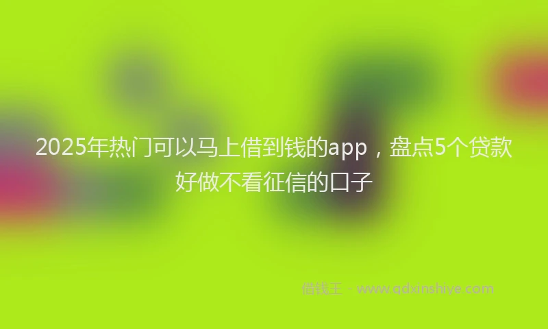 2025年热门可以马上借到钱的app，盘点5个贷款好做不看征信的口子