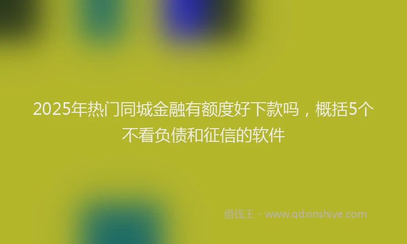 2025年热门同城金融有额度好下款吗，概括5个不看负债和征信的软件