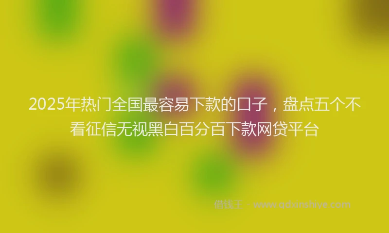 2025年热门全国最容易下款的口子，盘点五个不看征信无视黑白百分百下款网贷平台