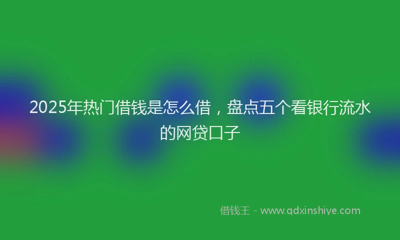 2025年热门借钱是怎么借，盘点五个看银行流水的网贷口子