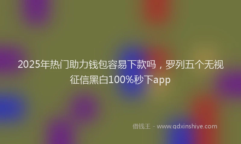 2025年热门助力钱包容易下款吗，罗列五个无视征信黑白100%秒下app