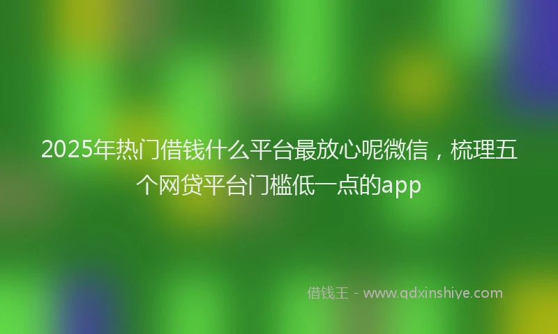 2025年热门借钱什么平台最放心呢微信，梳理五个网贷平台门槛低一点的app