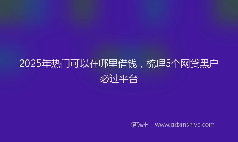 2025年热门可以在哪里借钱，梳理5个网贷黑户必过平台