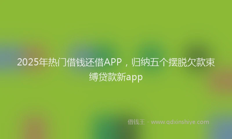 2025年热门借钱还借APP，归纳五个摆脱欠款束缚贷款新app