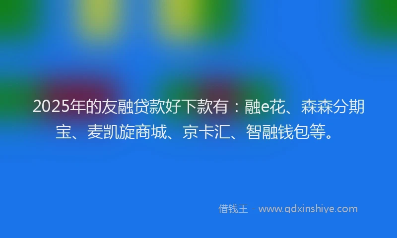2025年的友融贷款好下款有：融e花、森森分期宝、麦凯旋商城、京卡汇、智融钱包等。