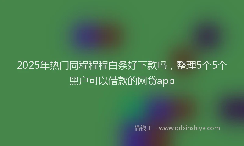 2025年热门同程程程白条好下款吗，整理5个5个黑户可以借款的网贷app
