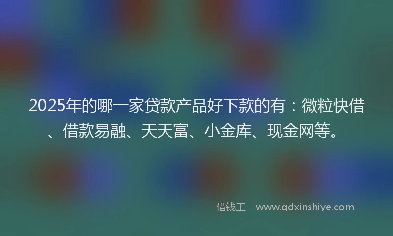 2025年的哪一家贷款产品好下款的有：微粒快借、借款易融、天天富、小金库、现金网等。