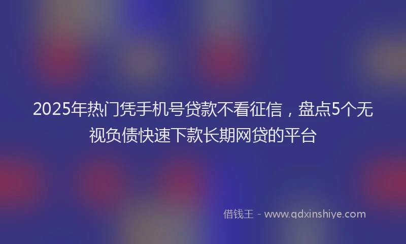 2025年热门凭手机号贷款不看征信，盘点5个无视负债快速下款长期网贷的平台