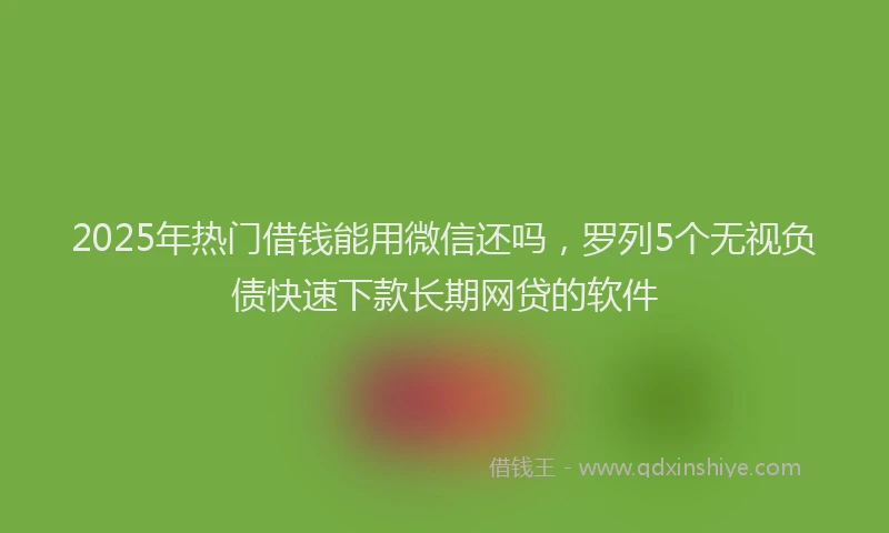 2025年热门借钱能用微信还吗，罗列5个无视负债快速下款长期网贷的软件