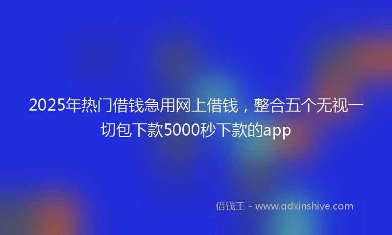 2025年热门借钱急用网上借钱，整合五个无视一切包下款5000秒下款的app