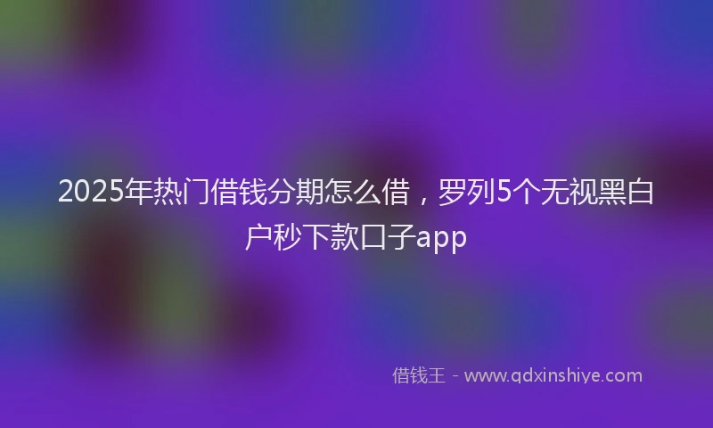 2025年热门借钱分期怎么借，罗列5个无视黑白户秒下款口子app