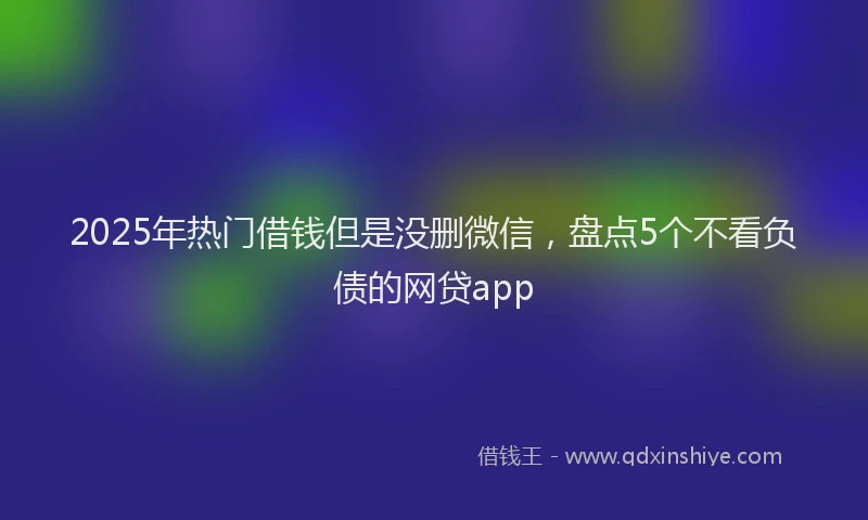 2025年热门借钱但是没删微信，盘点5个不看负债的网贷app