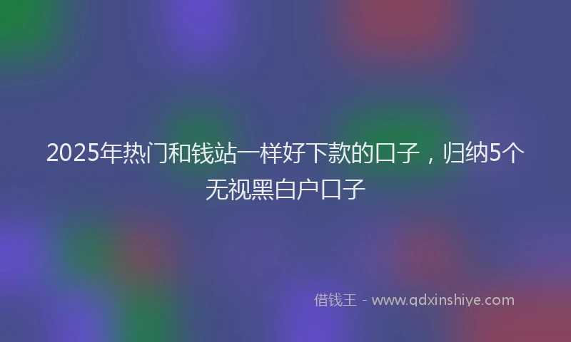 2025年热门和钱站一样好下款的口子，归纳5个无视黑白户口子