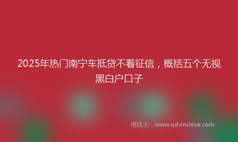 2025年热门南宁车抵贷不看征信，概括五个无视黑白户口子