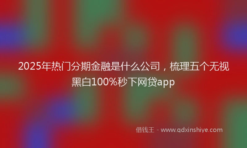 2025年热门分期金融是什么公司，梳理五个无视黑白100%秒下网贷app