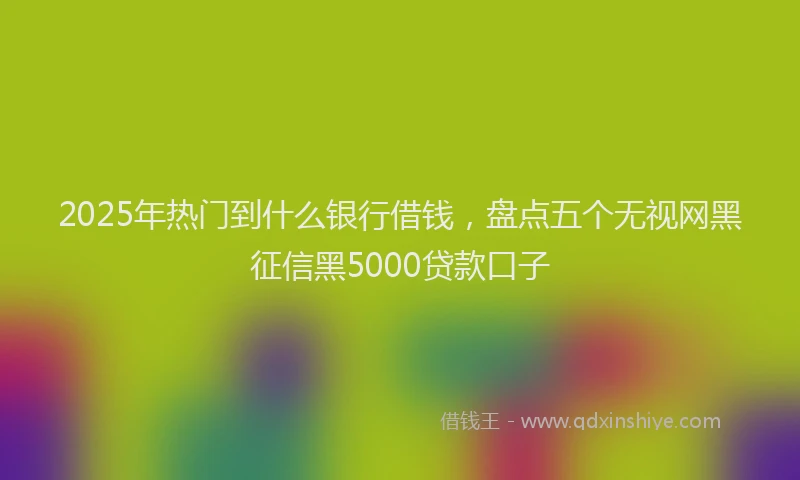 2025年热门到什么银行借钱，盘点五个无视网黑征信黑5000贷款口子