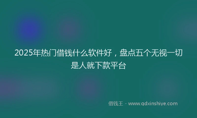 2025年热门借钱什么软件好，盘点五个无视一切是人就下款平台