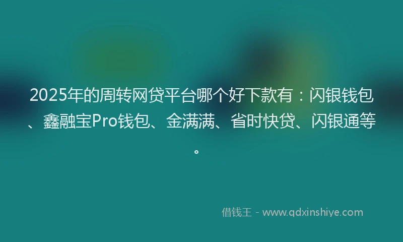 2025年的周转网贷平台哪个好下款有：闪银钱包、鑫融宝Pro钱包、金满满、省时快贷、闪银通等。