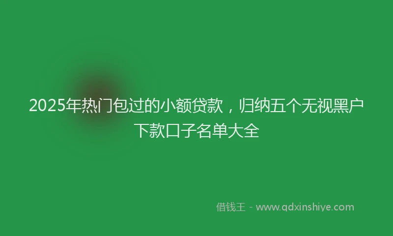 2025年热门包过的小额贷款，归纳五个无视黑户下款口子名单大全