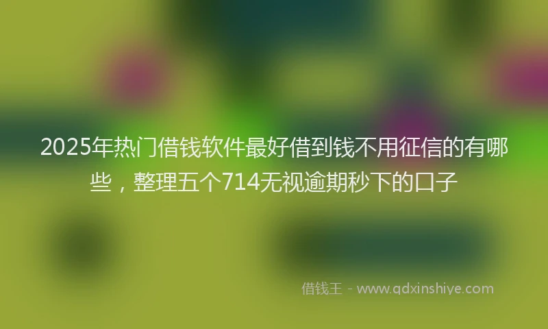 2025年热门借钱软件最好借到钱不用征信的有哪些，整理五个714无视逾期秒下的口子