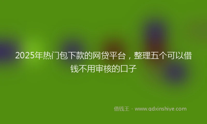 2025年热门包下款的网贷平台，整理五个可以借钱不用审核的口子