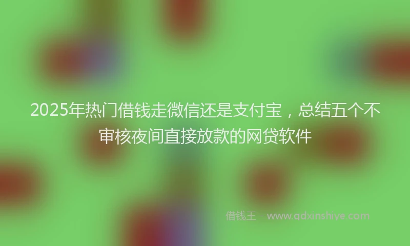 2025年热门借钱走微信还是支付宝，总结五个不审核夜间直接放款的网贷软件