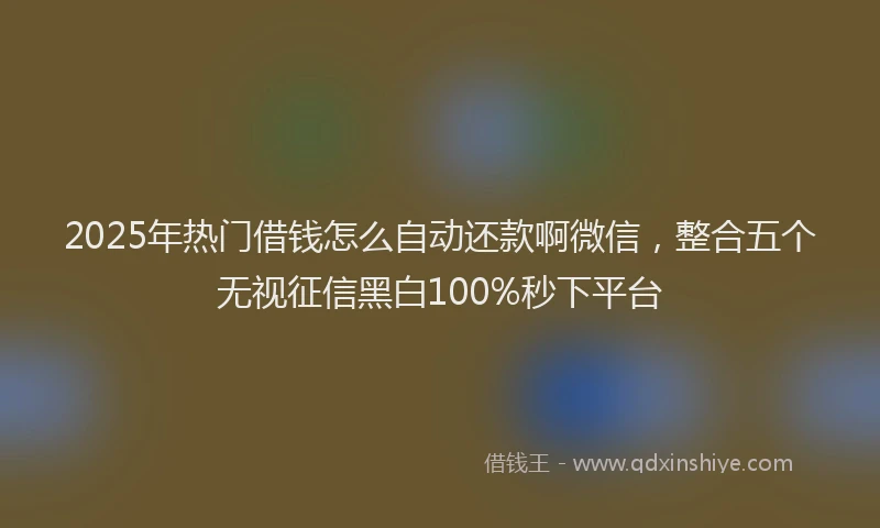 2025年热门借钱怎么自动还款啊微信，整合五个无视征信黑白100%秒下平台