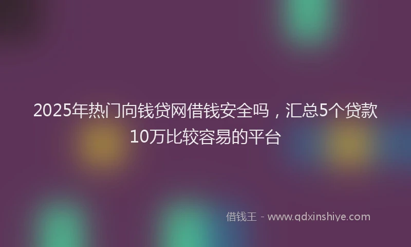 2025年热门向钱贷网借钱安全吗，汇总5个贷款10万比较容易的平台