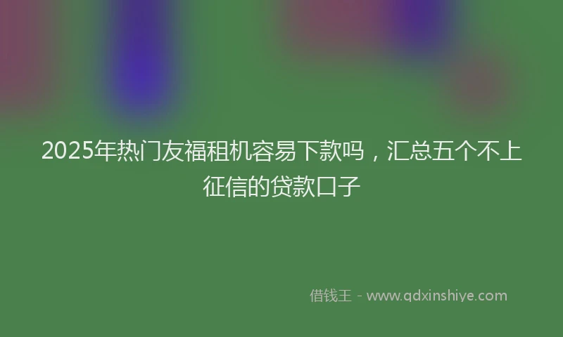 2025年热门友福租机容易下款吗，汇总五个不上征信的贷款口子