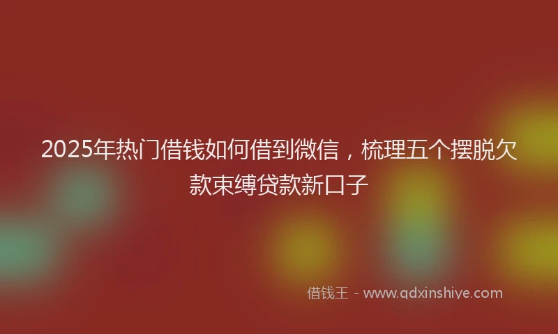 2025年热门借钱如何借到微信，梳理五个摆脱欠款束缚贷款新口子