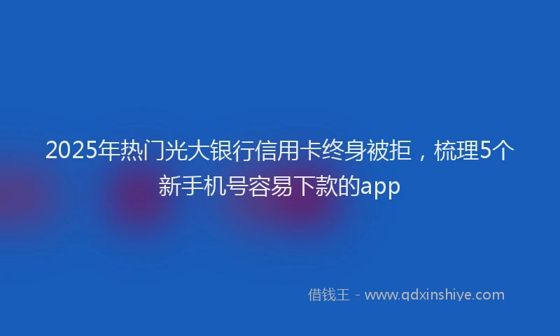 2025年热门光大银行信用卡终身被拒，梳理5个新手机号容易下款的app
