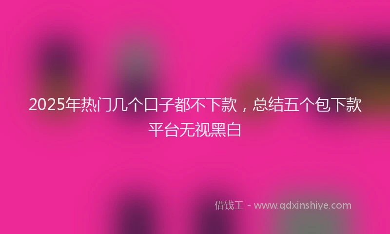 2025年热门几个口子都不下款，总结五个包下款平台无视黑白