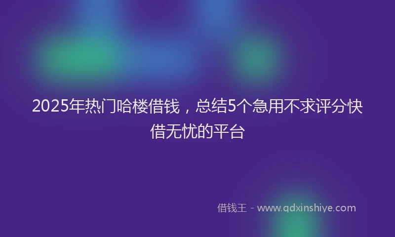 2025年热门哈楼借钱，总结5个急用不求评分快借无忧的平台