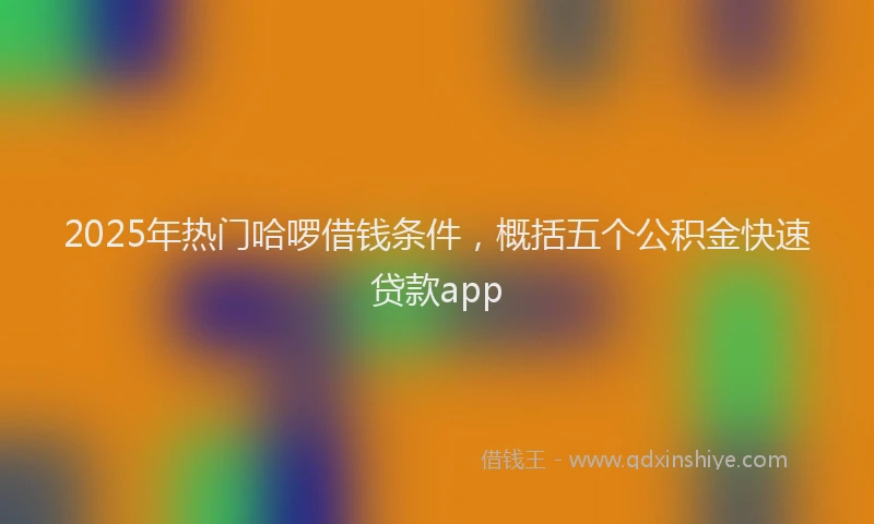 2025年热门哈啰借钱条件，概括五个公积金快速贷款app
