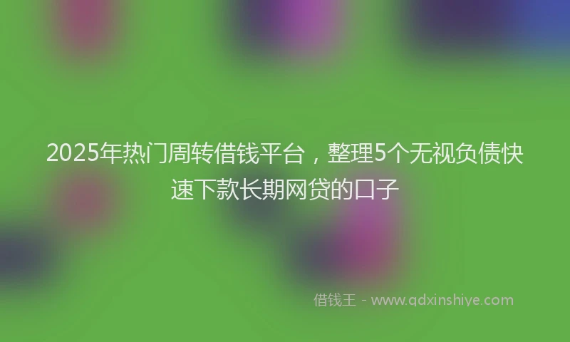 2025年热门周转借钱平台，整理5个无视负债快速下款长期网贷的口子