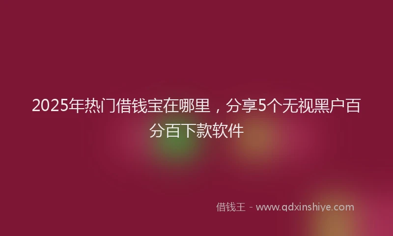 2025年热门借钱宝在哪里，分享5个无视黑户百分百下款软件