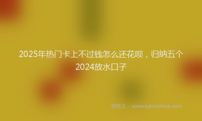 2025年热门卡上不过钱怎么还花呗，归纳五个2024放水口子