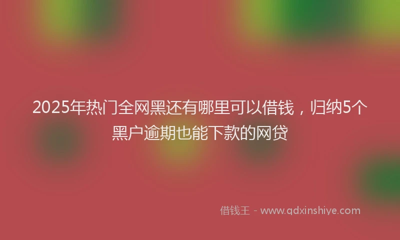 2025年热门全网黑还有哪里可以借钱，归纳5个黑户逾期也能下款的网贷