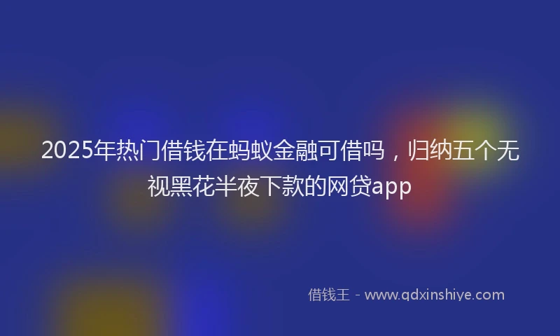2025年热门借钱在蚂蚁金融可借吗，归纳五个无视黑花半夜下款的网贷app