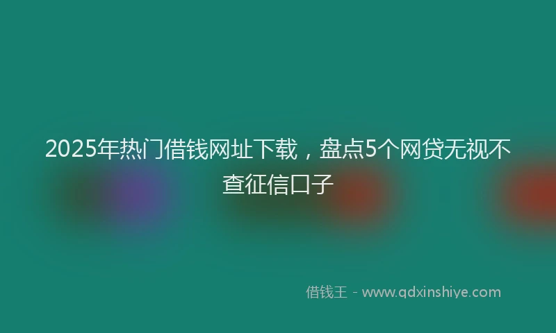 2025年热门借钱网址下载，盘点5个网贷无视不查征信口子