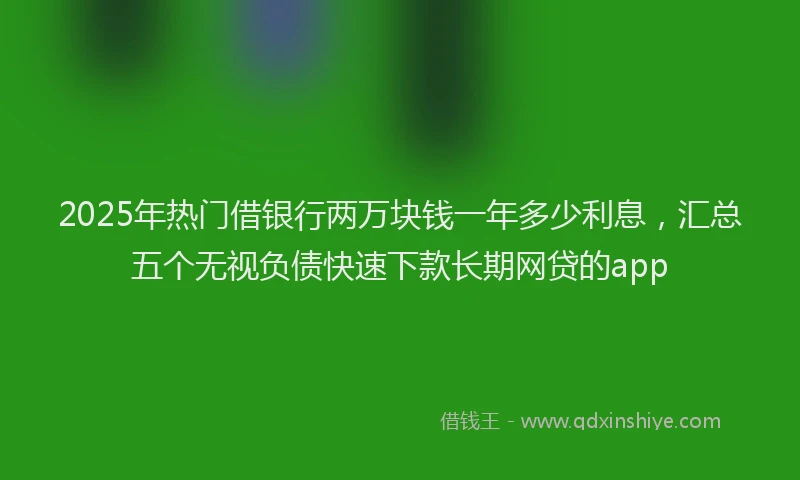 2025年热门借银行两万块钱一年多少利息，汇总五个无视负债快速下款长期网贷的app