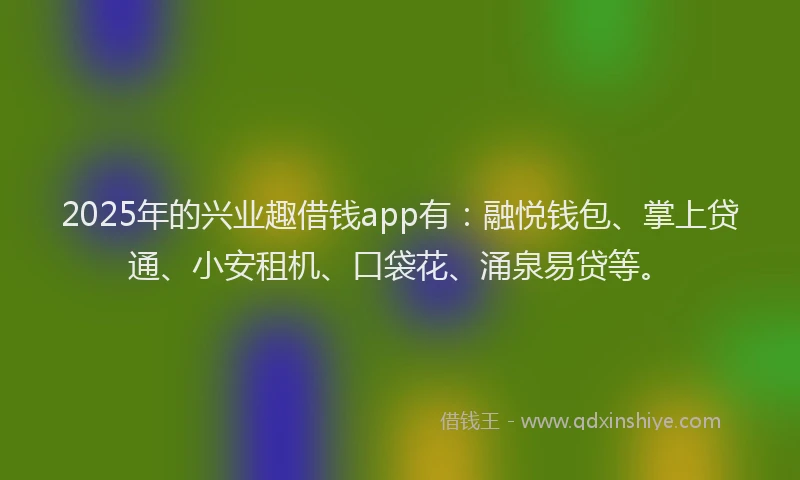 2025年的兴业趣借钱app有：融悦钱包、掌上贷通、小安租机、口袋花、涌泉易贷等。