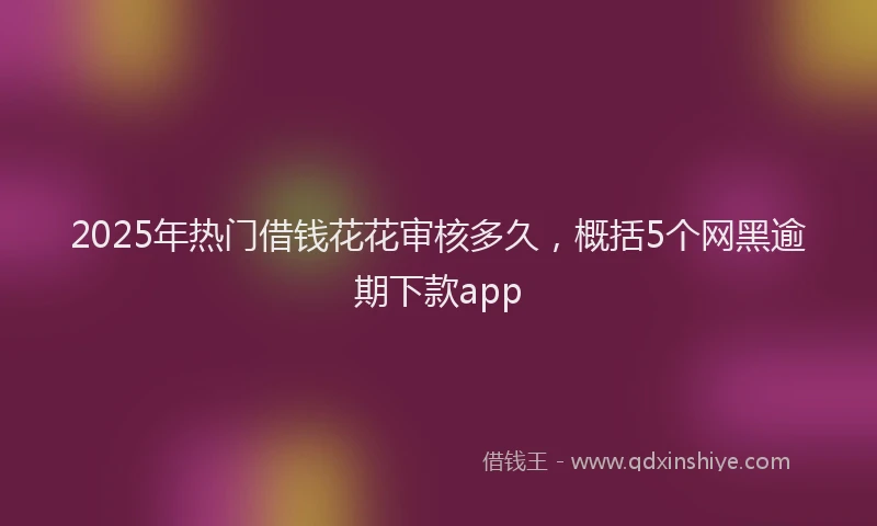 2025年热门借钱花花审核多久，概括5个网黑逾期下款app