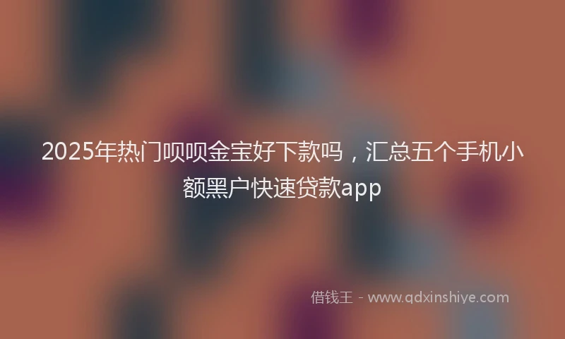 2025年热门呗呗金宝好下款吗，汇总五个手机小额黑户快速贷款app
