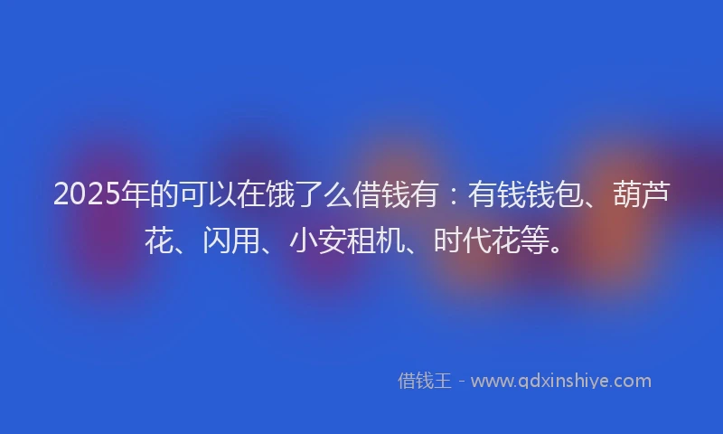 2025年的可以在饿了么借钱有：有钱钱包、葫芦花、闪用、小安租机、时代花等。