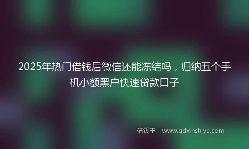 2025年热门借钱后微信还能冻结吗，归纳五个手机小额黑户快速贷款口子