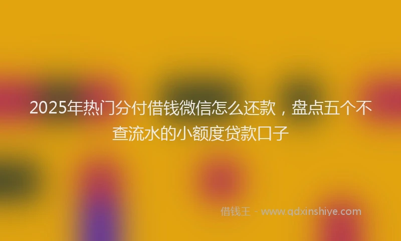 2025年热门分付借钱微信怎么还款，盘点五个不查流水的小额度贷款口子