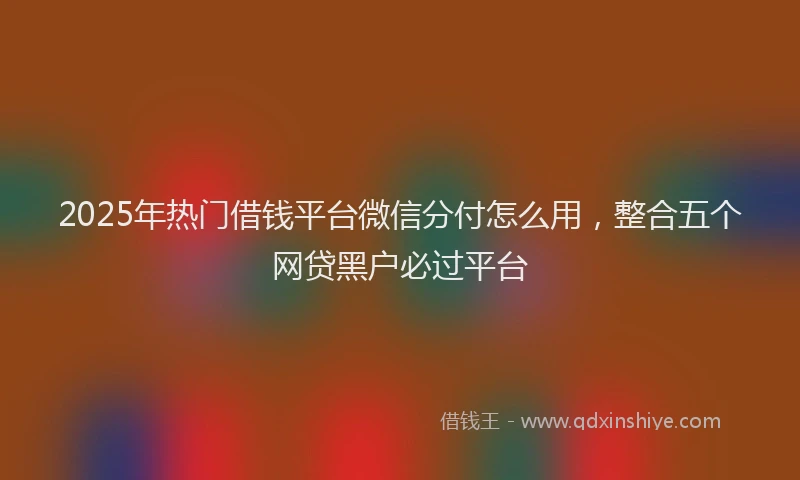 2025年热门借钱平台微信分付怎么用，整合五个网贷黑户必过平台